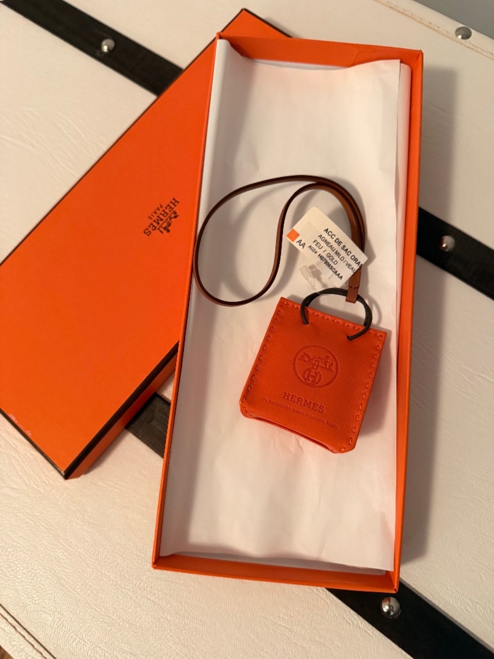 Hermes Shopping Bag Charm NWT